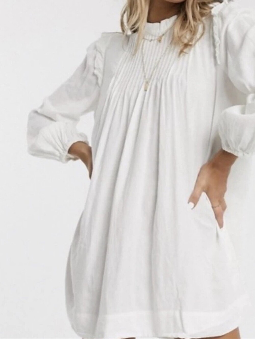 Free People Clover Pintuck Tunic Boho Victorian Peasant Top Size Medium